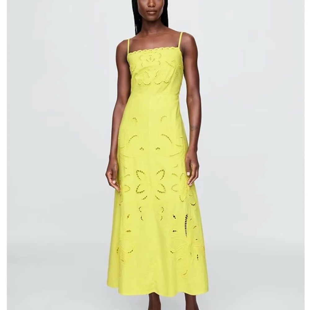 Gap Yellow Eyelet Maxi Dress NWT M